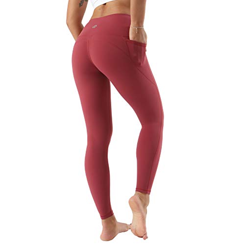 SKYSPER Leggings Mujer Fitness Cintura Alta Pantalones Deportivos Mallas Pantalones de Deporte con Bolsillos Laterales Elásticos y Transpirables para Running Training Estiramiento Yoga y Pilates