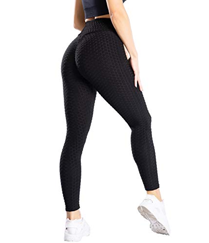 SLIMBELLE Mallas Push up Mujer Leggings Deportivos Alta Cintura Pantalones Anticeluliticos con Bosillos Panal arrugado para nalgas de leggins Sexy para Yoga Fitness Running Elástico y Transpirable