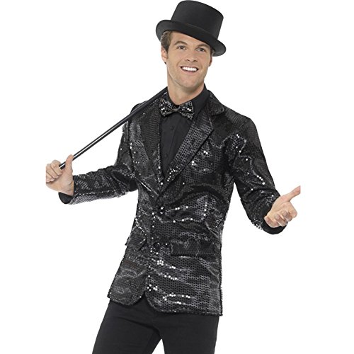 Smiffys Chaqueta de lentejuelas, negro, para hombre, M - Tamaño 38"-40" , color/modelo surtido