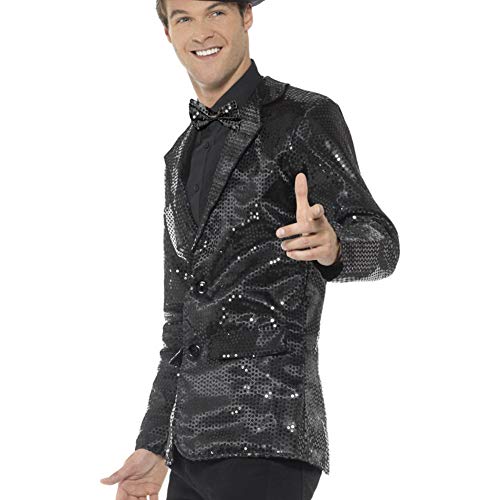 Smiffys Chaqueta de lentejuelas, negro, para hombre, M - Tamaño 38"-40" , color/modelo surtido