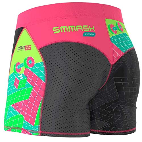 SMMASH Go Candy Neon Leggins Cortos Deportivos para Mujer Pantalones Cortos Mujer, Yoga, Fitness, Crossfit, Correr, Material Transpirable y Antibacteriano, (M)