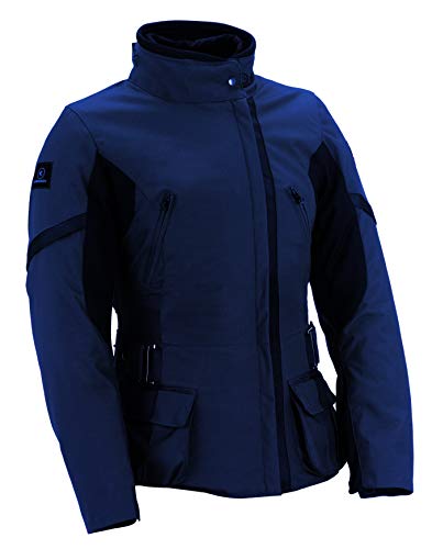 SMOOK S-Lady by - Chaqueta de moto para mujer, impermeable, color azul marino, talla grande