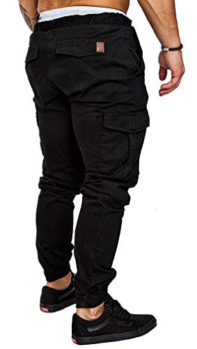 Socluer Hombre Pantalones de Carga Deportiva de Talla Grande Pantalones Largo con Bolsillos Pantalones Cinturón de Cintura elástico Casuales Pantalones