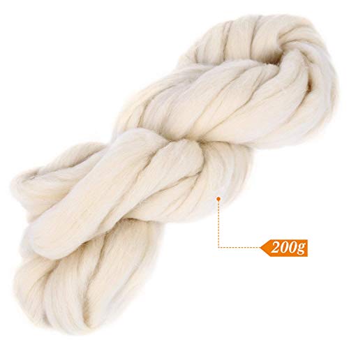 SOLEDI Lana de fieltro natural. Hilado. Artesanías en fieltro. Manualidades de fieltro. Aguja. Fieltro de 200 g