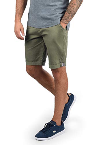 !Solid Monty Chino Pantalón Corto Bermuda Pantalones De Tela para Hombre con Cinturón Elástico Regular-Fit, tamaño:XL, Color:Dusty Oliv (3784)