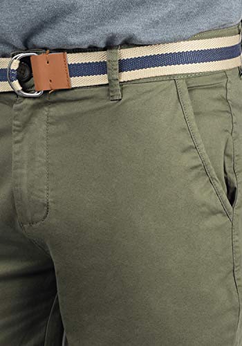 !Solid Monty Chino Pantalón Corto Bermuda Pantalones De Tela para Hombre con Cinturón Elástico Regular-Fit, tamaño:XL, Color:Dusty Oliv (3784)
