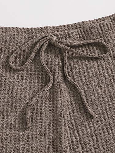 SOLY HUX Conjunto de camiseta y leggings para mujer, dos piezas, tirantes finos, camisola, tops, pantalones ajustados, ropa deportiva, traje de entrenamiento Marrón moca XS