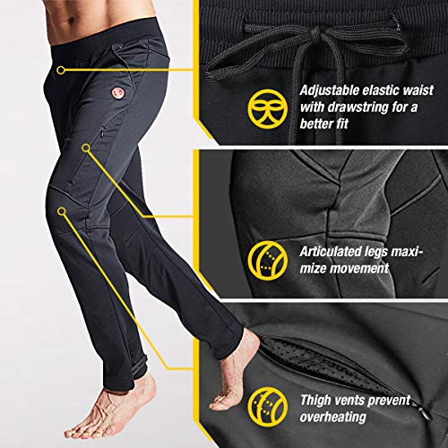 Souke Sports - Pantalones Ciclismo Hombre Invierno Pantalones Largos Térmico Pantalón Chándal para Fitness, Camping, Escalada, Correr y Esquiar