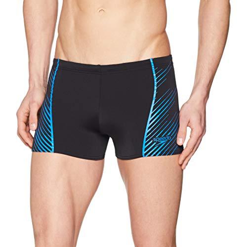 Speedo Sport Panel Aquashort Am Bañador, Hombre, Black/Neon Blue, 38