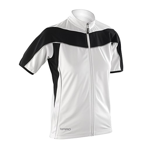 Spiro - Jersey ligero de polar para ciclismo con cremallera para mujer (XS/Blanco/Negro)