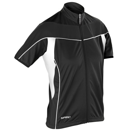 Spiro - Jersey ligero de polar para ciclismo con cremallera para mujer (XS/Blanco/Negro)