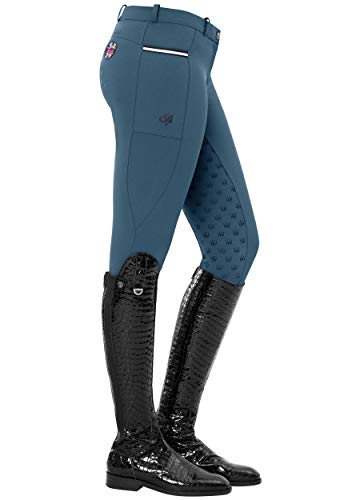 SPOOKS Leena Full Grip - Pantalón de equitación para mujer, Todo el año, Mujer, color azul, tamaño XS