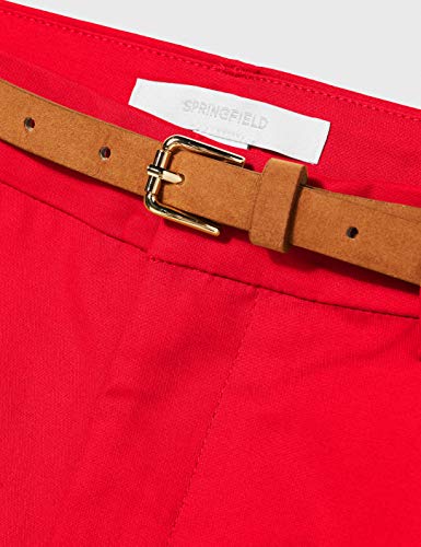 Springfield 5.Fq.Chino Cinturón-C/65 Pantalones, Naranja (Orange 65), 38 (Tamaño del Fabricante: 38) para Mujer