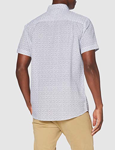 Springfield Linen Short Print Franq-C/99 Camisa Casual, Blanco (White 99), Large (Tamaño del fabricante: L) para Hombre