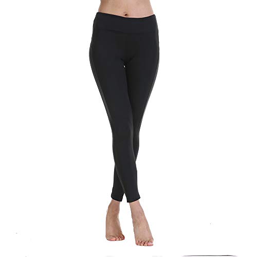 StarLifey Leggings de la aptitud, Pantalones de chándal pitillo con abertura de malla para mujer Gimnasio de color sólido corriendo medias deportivas Pantalones de yoga cadera(2 Piezas)