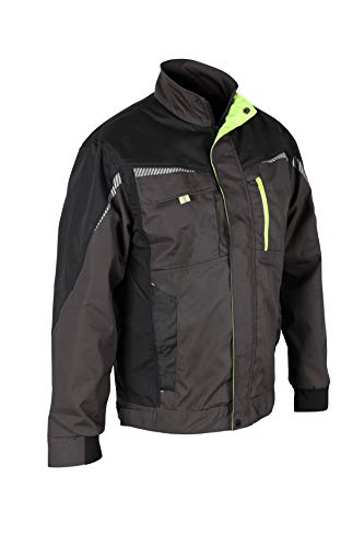 Stenso Prisma - Chaqueta de Trabajo Multiusos para Hombre - con Bandas Reflectantes - Corte Entallado - Gris/Negro/Verde - 62