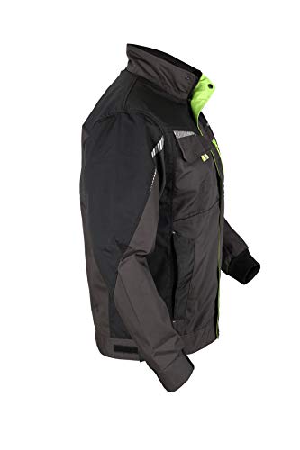 Stenso Prisma - Chaqueta de Trabajo Multiusos para Hombre - con Bandas Reflectantes - Corte Entallado - Gris/Negro/Verde - 62