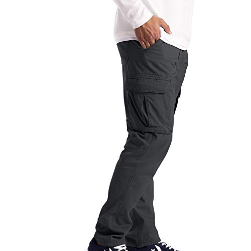 STRIR-Moda Pantalones de Deporte para Hombre, Jogger Deportivos Pantalón Cargo para Hombre Pantalones Jogging Chándal de Algodón, con Bolsillos Seis (Negro-2, M)