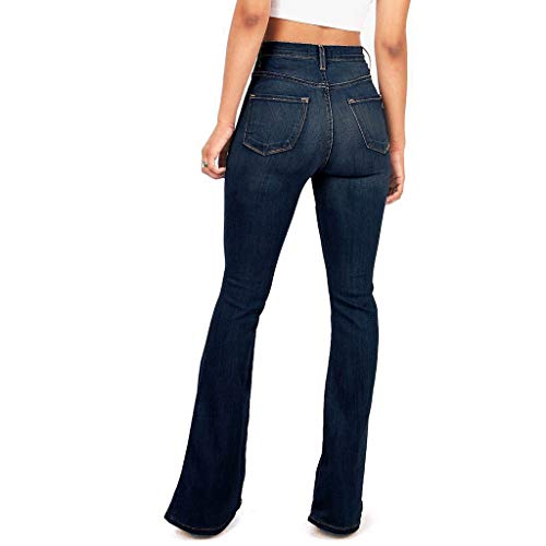 STRIR Mujer Pantalones Acampanados Vaquero De Mezclilla Skinny Push Up Pantalones Elástico Jeans Cintura Alta Denim Mezclilla Pants Bootcut (XXXL, Azul Oscuro)