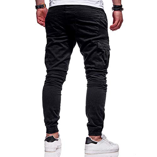 STRIR Pantalones de Hombre Casuales Deporte Joggers Pants Algodón Slim Fit Jeans Cargo Trouser