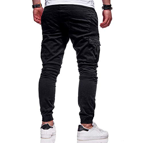 STRIR Pantalones de Hombre Casuales Deporte Joggers Pants Algodón Slim Fit Jeans Cargo Trouser