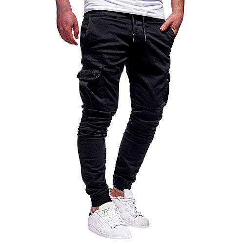 STRIR Pantalones de Hombre Casuales Deporte Joggers Pants Algodón Slim Fit Jeans Cargo Trouser