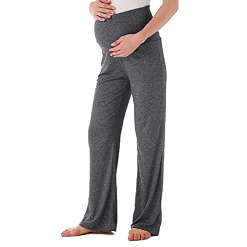 STRIR Pantalones de Maternidad - Cómodo Tramo Más Paño Grueso y Suave Cepillado Grueso Pantalones Trousers Mujer (M, Gris Oscuro)