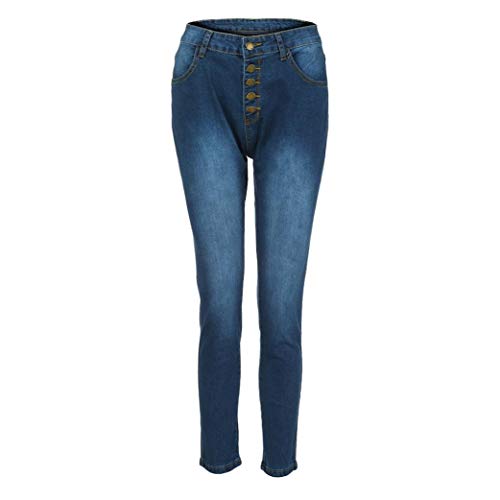 STRIR-Ropa Vaqueros Talla Grande Mujer,Mujer Flacos De Cintura Alta Leggings Elásticos Skinny Slim Pantalones (M, Azul)