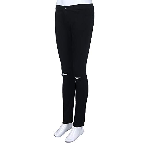 STRIR Vaqueros Mujer Pantalones Rotos Mujer Skinny Jeans Cintura Alta Jeggings Mezclilla Talle Alto Elasticos Flacos Vaqueros Leggings Push up Mezclilla Pantalones (XXL, Negro)