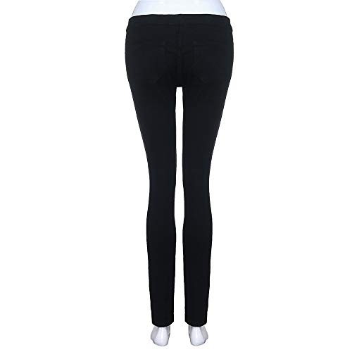 STRIR Vaqueros Mujer Pantalones Rotos Mujer Skinny Jeans Cintura Alta Jeggings Mezclilla Talle Alto Elasticos Flacos Vaqueros Leggings Push up Mezclilla Pantalones (XXL, Negro)