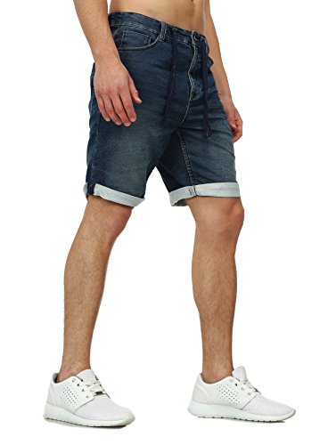 Sudadera Jeans Denim Jogger Shorts Verano Pantalón Corto Sublevel 98-86 azul oscuro - Azul Oscuro, hombre, 29W