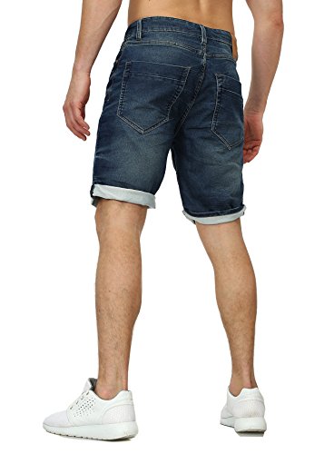 Sudadera Jeans Denim Jogger Shorts Verano Pantalón Corto Sublevel 98-86 azul oscuro - Azul Oscuro, hombre, 29W