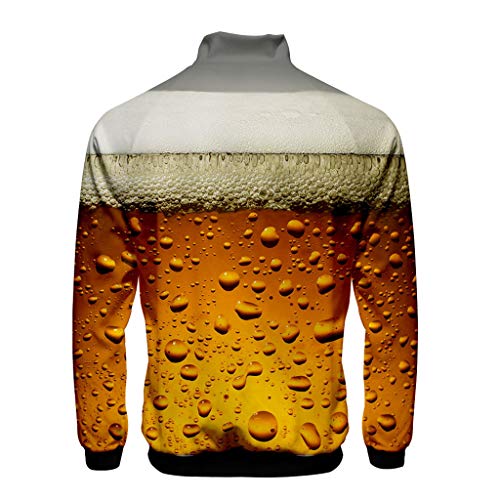 Sudaderas con Capucha con Estampado 3D Festival De La Cerveza De Los Hombres Cuello Alto con Estampado Chaquetas De Invierno De Manga Larga para Hombres Suéter
