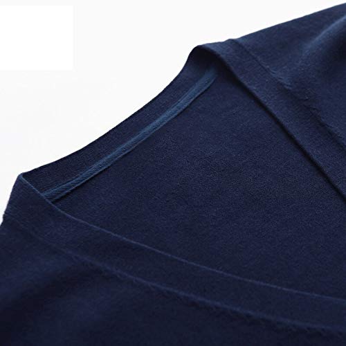 Suéteres De Algodón para Hombre Nuevos De Primavera A La Moda Casual con Cuello En V Chaqueta De Punto Delgada para Hombre Ropa De Talla Grande 4XL Negro