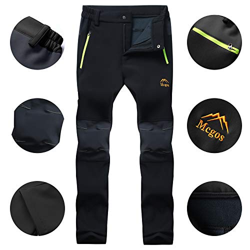 SUKUTU Pantalones de Senderismo para Caminar al Aire Libre para Mujer, Forro Polar térmico, para Mujer, Invierno, Resistente al Viento, cálido, Softshell, Pantalones de Pesca para la Nieve