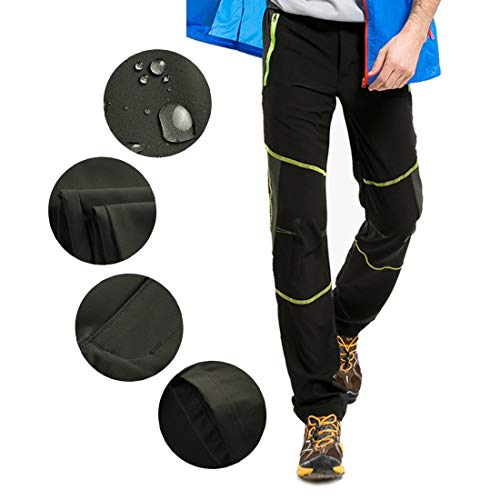 SUKUTU Ropa Deportiva de los Hombres Ligero Impermeable Transpirable Secado rápido Senderismo Montaña Pantalones de Carga Pantalones SU001