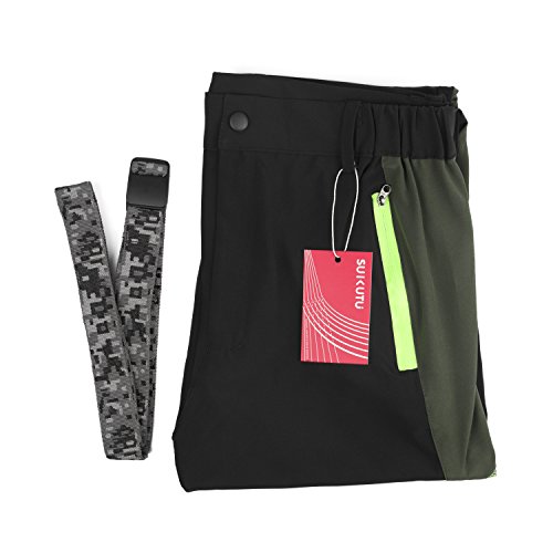 SUKUTU Ropa Deportiva de los Hombres Ligero Impermeable Transpirable Secado rápido Senderismo Montaña Pantalones de Carga Pantalones SU001
