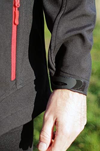 Sundried Negro Softshell Chaqueta técnica Impermeable para los Hombres Mejores para los Deportes de Invierno - Capa Caliente con Capucha (Medium, Negro)