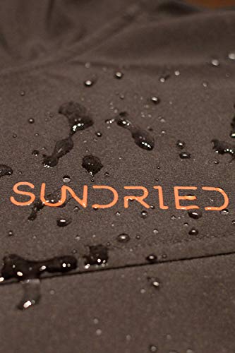 Sundried Negro Softshell Chaqueta técnica Impermeable para los Hombres Mejores para los Deportes de Invierno - Capa Caliente con Capucha (Medium, Negro)