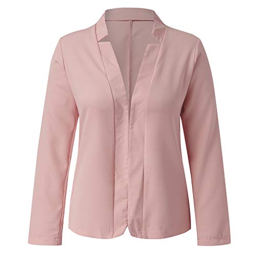SUNNSEAN Abrigos Blazer Chaqueta Mujeres Elegante de Moda Color Liso Manga Larga Blazer Abierto Delantero Corto Cardigan Traje de Chaqueta de Trabajo Abrigo Traje de Blazer Mujer
