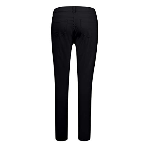 SUNNSEAN Pantalones Vaqueros Mujer, Vaqueros Rotos Color Sólido de Moda Casuales Pantalones Largos Vaqueros Negros Blancos