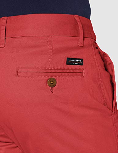 Superdry Edit Chino Pantalones, Rojo (Red 17i), 48 (Talla del Fabricante: 30/32) para Hombre