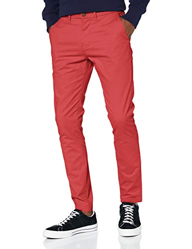 Superdry Edit Chino Pantalones, Rojo (Red 17i), 48 (Talla del Fabricante: 30/32) para Hombre