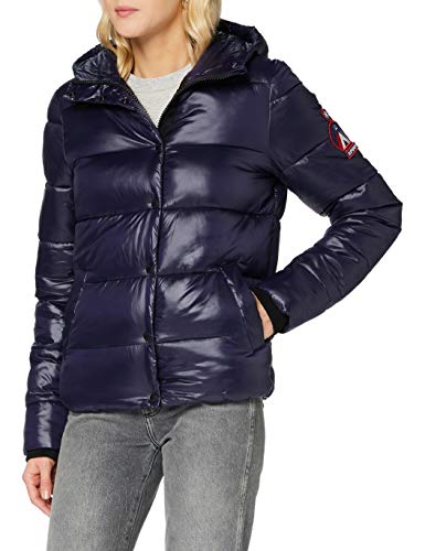 Superdry High Shine Toya Chaqueta, Marina Nautica, S (Talla del Fabricante:10) para Mujer