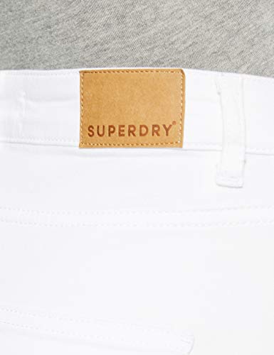 Superdry Kari Long Line Short Pantalones Cortos, Blanco (Denim Optic White M6n), 44 (Talla del Fabricante: 30) para Mujer