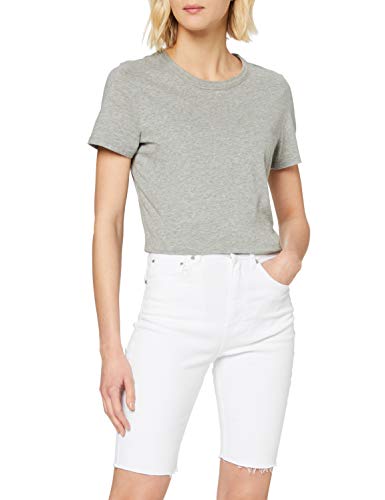 Superdry Kari Long Line Short Pantalones Cortos, Blanco (Denim Optic White M6n), 44 (Talla del Fabricante: 30) para Mujer