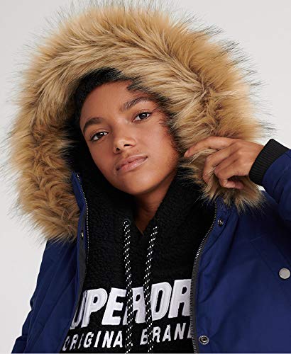 Superdry Mujer Chaqueta de Microfibra Alpine Azul Marino Real 44