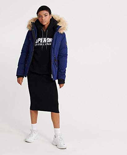 Superdry Mujer Chaqueta de Microfibra Alpine Azul Marino Real 44
