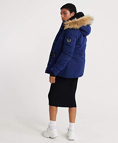 Superdry Mujer Chaqueta de Microfibra Alpine Azul Marino Real 44