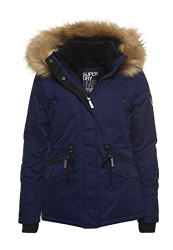 Superdry Mujer Chaqueta de Microfibra Alpine Azul Marino Real 44